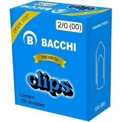 Clips Aço Galvanizado Premium N°2/0 (00) C/100un Bacchin Ref:8060