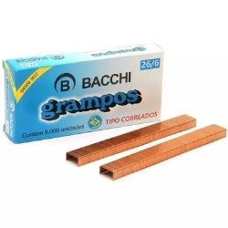 Grampo 26/6 Tipo Cobreado BB C/2500 Bacchin Ref:47007