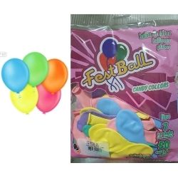 Balão Fest Ball N°7 Liso C/50un Sortido Candy Ref:2010