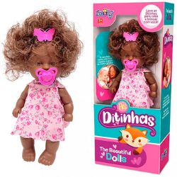 Brinq Nova Toys Boneca Ditinhas Negra C/Cabelo Crespo Ref:1145 - Imagem 2