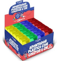 Apontador Retangular C/ Dépósito 6cm Sortido C/24un Lyke Ref:102987