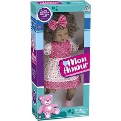 Brinq Mister Boneca Mon Amour Frases Negra Ref:700